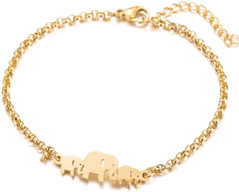 Bransoletka pozłacana Stal chirurgiczna słonik słonie
