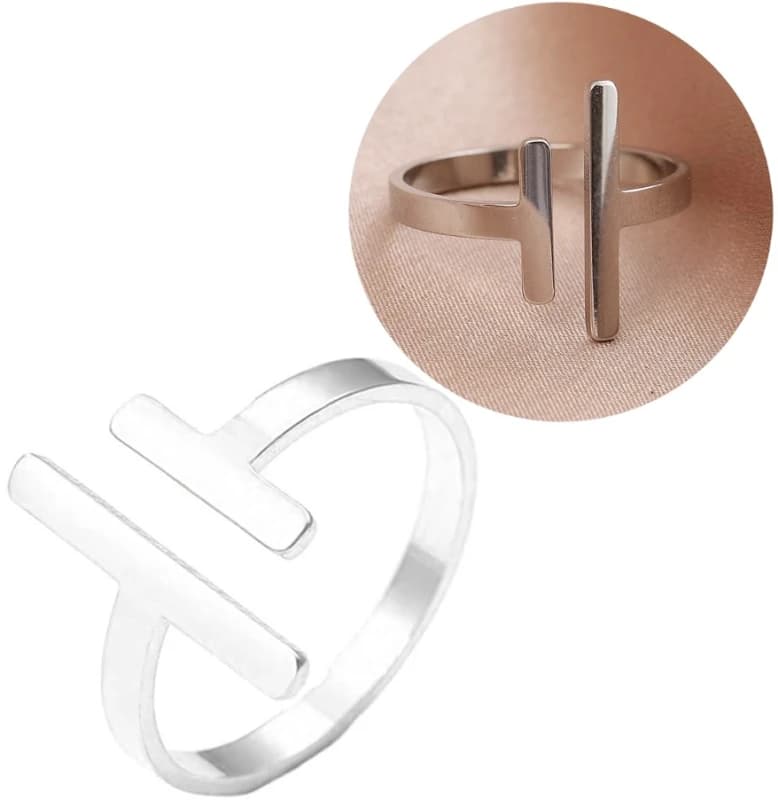 Pierścionek regulowany srebrny stal chirurgiczna minimalizm